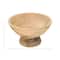 Hello Honey® 9.75" Ridged Mango Wood Footed Bowl